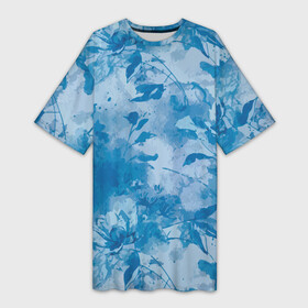 Платье-футболка 3D с принтом Цветочный летний паттерн ,  |  | abstraction | fashion | flowers | summer | абстракция | лето | мода | паттерн | цветы