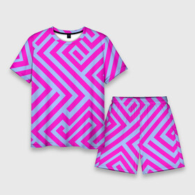 Мужской костюм с шортами 3D с принтом Trend pattern ,  |  | Тематика изображения на принте: blue | gradient | pink | градиент | розовый | тренд | трендовые цвета