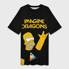 Платье-футболка 3D с принтом Imagine Dragons Гомер Симпсон Рокер ,  |  | dragons | gomer | homer | imagine | imagine dragons | simpson | simpsons | вообрази драконов | гомер | драгонс | дрэгонс | именджин | имэджин | рокер | симпсон | симпсоны