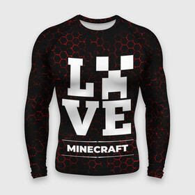 Мужской рашгард 3D с принтом Minecraft Love Классика ,  |  | logo | love | minecraft | игра | игры | лого | логотип | майнкрафт | символ | соты