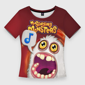 Женская футболка 3D Slim с принтом My singing monster ,  |  | monsters | my singing monsters | my singings monsters | мои поющие монстры | поющие монстры
