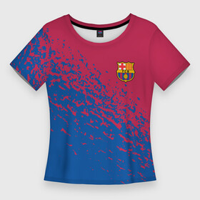 Женская футболка 3D Slim с принтом barcelona  маленькое лого ,  |  | barca | barcelona | fc barca | барка | барселона