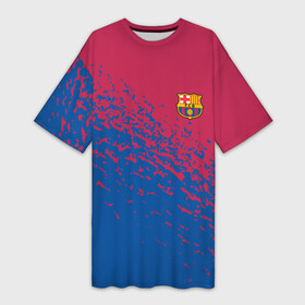 Платье-футболка 3D с принтом barcelona  маленькое лого ,  |  | barca | barcelona | fc barca | барка | барселона