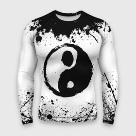 Мужской рашгард 3D с принтом Инь Янь Гранж ,  |  | grunge | symbol | yin yang | гранж | единство | знак | ин ян | инь янь | противоположности | руна | символ | чёрно белое | янь ян