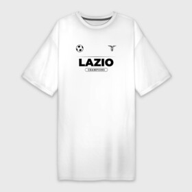 Платье-футболка хлопок с принтом Lazio Униформа Чемпионов ,  |  | club | football | lazio | logo | клуб | лацио | лого | мяч | символ | спорт | форма | футбол | футболист | футболисты | футбольный