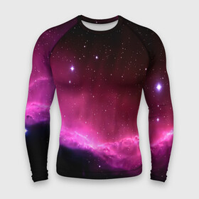 Мужской рашгард 3D с принтом Night Nebula ,  |  | Тематика изображения на принте: звезды | космос | млечный путь | небо | ночь | розовый | темный