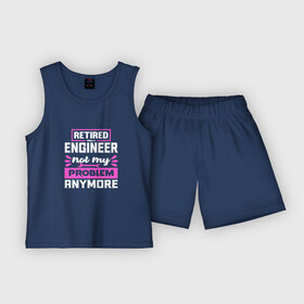 Детская пижама с шортами хлопок с принтом Инженер в отставке  Это больше не моя проблема ,  |  | engineer | engineering | it | айти | айтишник | инженер | инженерия | технарь