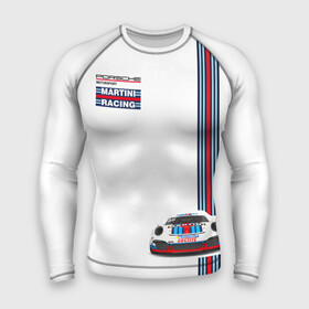 Мужской рашгард 3D с принтом Porsche Martini Racing ,  |  | martini | porsche | racing | tag heur | автогонки | гонка | гонки | гоночный | машина