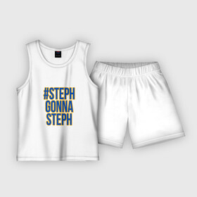 Детская пижама с шортами хлопок с принтом Gonna Steph ,  |  | basketball | game | golden state | nba | warriors | баскетбол | баскетболист | карри | мяч | нба | спорт | спортсмен