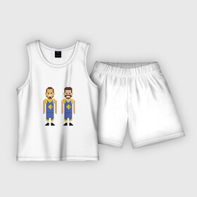 Детская пижама с шортами хлопок с принтом Карри и Клэй ,  |  | basketball | game | golden s | nba | warriors | баскетбол | баскетболист | карри | мяч | нба | спорт | спортсмен