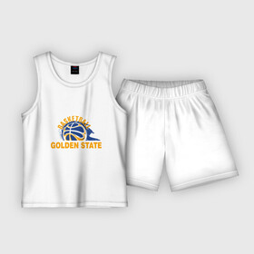 Детская пижама с шортами хлопок с принтом Golden State Basketball ,  |  | basketball | game | golden state | nba | warriors | баскетбол | баскетболист | карри | мяч | нба | спорт | спортсмен