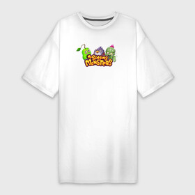 Платье-футболка хлопок с принтом My Singings Monsters Logo ,  |  | game | monsters | my singing monsters | my singings monsters | игра | игры | мои поющие монстры | монстры | поющие монстры