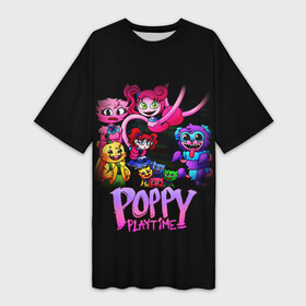 Платье-футболка 3D с принтом POPPY PLAYTIME chapter 2 персонажи игры ,  |  | haggy waggy | poppy playtime | игра | крольчонок бонзо | монстр | персонажи | плэйтайм | попи плей тайм | попи плэй тайм | попиплейтам | попиплэйтайм | поппи плейтайм | поппиплэйтайм | хагги вагги | хаги ваги