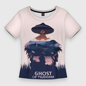 Женская футболка 3D Slim с принтом Призрак Цусимы  Самурай ,  |  | ghost of tsushima | japan | samurai | tsushima | джин сакай | дзидайгэки | дзин сакай | игра призрак цусимы | меч | призрак цусимы | призрак цусимы легенды | призрак цушимы | самурай | цушима | япония | японский самурай