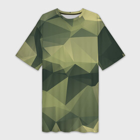 Платье-футболка 3D с принтом 3д полигоны  камуфляж ,  |  | camouflage | геометрия | камуфляж | маскировка | ромбы
