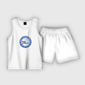 Детская пижама с шортами хлопок с принтом Филадельфия Севенти Сиксерс NBA ,  |  | Тематика изображения на принте: nba | philadelphia 76ers | баскетбол | нба | филадельфия севенти сиксерс