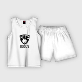 Детская пижама с шортами хлопок с принтом Бруклин Нетс NBA ,  |  | brooklyn nets | nba | баскетбол | бруклин нетс | нба