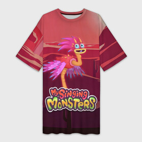 Платье-футболка 3D с принтом My singing monsters  СТРАВОК (Yawstrich) ,  |  | my singing monster | my singing monsters | my singings monsters | singing monsters | yawstrich | игры | мои поющие монстры | поющие монстры