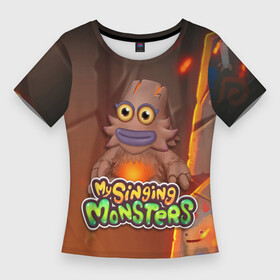 Женская футболка 3D Slim с принтом My singing monsters  ЛАВАТЁКА (Kayna) ,  |  | kayna | my singing monster | my singing monsters | my singings monsters | singing monsters | игры | лаватека | мои поющие монстры | поющие монстры