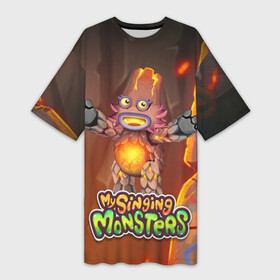 Платье-футболка 3D с принтом My singing monsters  ЛАВАТЁКА ,  |  | kayna | my singing monster | my singing monsters | my singings monsters | singing monsters | игры | лаватека | мои поющие монстры | поющие монстры
