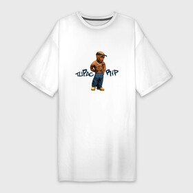 Платье-футболка хлопок с принтом Tupac Rip ,  |  | 2pac | california | hiphop | music | rap | rip | shakur | thuglife | tupac | калифорния | музыка | рэп | рэпер | тупак | хипхоп | шакур