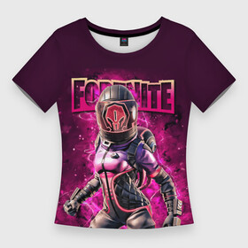Женская футболка 3D Slim с принтом Fortnite  Corrupted Voyager  Video game ,  |  | astronaut | character | corrupted voyager | fortnite | girl | hero | neon | spacesuit | video game | астронавт | видеоигра | герой | девушка | неон | персонаж | скафандр | фортнайт