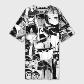 Платье-футболка 3D с принтом Komi san pattern ,  |  | anime | komi san wa comyushou desu | komi san wa komyushou desu | shouko komi | аниме | анимэ | у коми проблемы с общением | шоко коми