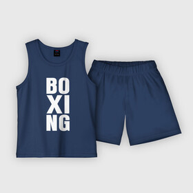 Детская пижама с шортами хлопок с принтом Boxing classic ,  |  | boxer | boxing | kickboxing | muai thay | бокс | боксер | кикбоксинг | муай тай | тайский бокс