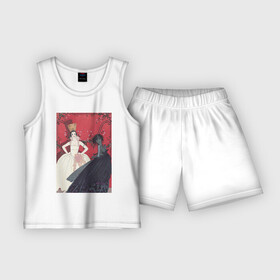 Детская пижама с шортами хлопок с принтом Le Jour et La Nuit (Две модницы) ,  |  | абстракция | винтаж | девушка | искусство | картина | классика | любовь | минимализм | мода | природа | цветы | экспрессионизм