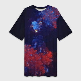Платье-футболка 3D с принтом Бурлящий Коралловый Риф ,  |  | bubbling | coral | nature | ocean | reef | sea | бурление | коралловый | красный | море | океан | природа | риф | синий