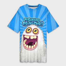 Платье-футболка 3D с принтом My singing monsters  Мамунт ,  |  | mammott | my singing monster | my singing monsters | my singings monsters | singing monsters | игры | май сингинг монстер | мамунт | мои поющие монстры | поющие монстры