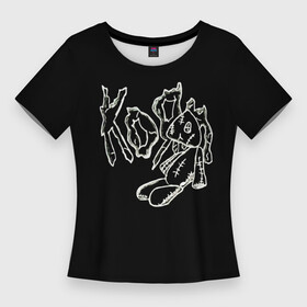 Женская футболка 3D Slim с принтом KoЯn (Korn) рисунок ,  |  | korn | koяn | metal | группа | корн | коян | метал | ню метал | рок