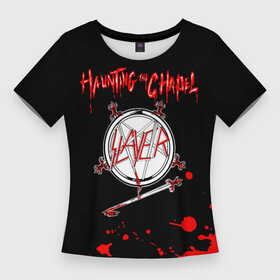 Женская футболка 3D Slim с принтом Haunting the Chapel  Slayer ,  |  | slayer | группа | гэри холт | керри кинг | метал | музыка | пентаграмма | песни | пол бостаф | рок | слаер | слайер | слеар | слеер | слейр | слеяр | том арайа | трэш | тяжелый | хеви
