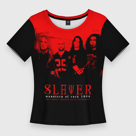 Женская футболка 3D Slim с принтом Monsters Of Rock 1994  Slayer ,  |  | slayer | группа | гэри холт | керри кинг | метал | музыка | пентаграмма | песни | пол бостаф | рок | слаер | слайер | слеар | слеер | слейр | слеяр | том арайа | трэш | тяжелый | хеви