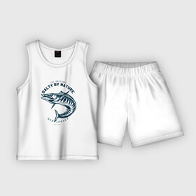 Детская пижама с шортами хлопок с принтом Рыбалка New Jersey ,  |  | new jersey | ловля рыбы | рыба | рыбак | рыбалка