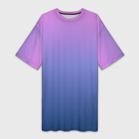Платье-футболка 3D с принтом PINK BLUE GRADIENT  ГРАДИЕНТ ,  |  | базовая | базовый | без дизайна | без лишнего | голубого | градиент | градиенты | малиновый | на каждый день | на лето | розово синий | розового | розовый | синего | синий | фиолетового | фиолетовый