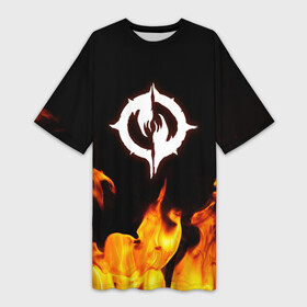 Платье-футболка 3D с принтом Chaoseum  Чаосеум  Fire ,  |  | chaoseum | emblem | fire | logo | music | rock | лого | логотип | музыка | огонь | рок | чаосеум | эмблема