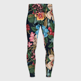 Мужские тайтсы 3D с принтом Паттерн из цветов, черепов и саламандр ,  |  | color | fashion | hipster | leaf | pattern | salamander | skull | summer | авангард | лето | лист | мода | паттерн | саламандра | хипстер | цвет | цветы | череп