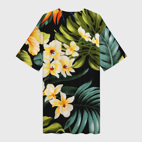 Платье-футболка 3D с принтом Vanguard floral composition  Summer ,  |  | composition | fashion | flowers | summer | vanguard | авангард | композиция | лето | мода | цветы