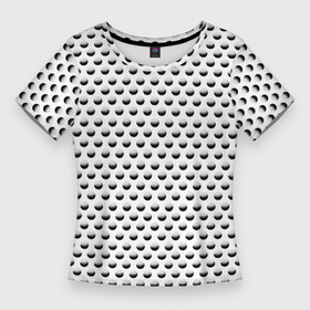 Женская футболка 3D Slim с принтом Симметричный черно серый горошек 3д ,  |  | 3д | в тренде | геометрия | горох | круг | модно | симметрия | сфера | шар