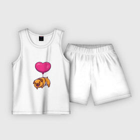 Детская пижама с шортами хлопок с принтом Бульдог на шарике ,  |  | Тематика изображения на принте: animals | dog | love | бульдог | гав | друг | животные | любовь | пёс | питомец | сердечко | сердце | собака | собачка | шарик | щенок