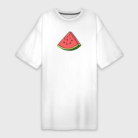 Платье-футболка хлопок с принтом Фрукт долька Арбуза, принт ,  |  | арт | половинка | принт | треугольник | фрукты