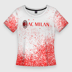 Женская футболка 3D Slim с принтом ac milan  красные брызги ,  |  | ac | ac milan | acm | football | logo | milan | sport | клуб | лого | логотип | логотипы | милан | огонь | паттерн | пламя | символ | символы | спорт | форма | футбол | футбольная | футбольный