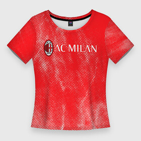 Женская футболка 3D Slim с принтом ac milan  абстракция ,  |  | ac | ac milan | acm | football | logo | milan | sport | клуб | лого | логотип | логотипы | милан | символ | символы | спорт | форма | футбол | футбольная | футбольный