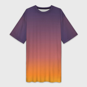 Платье-футболка 3D с принтом Sunset Gradient ,  |  | градиент | закат | минимализм | переливы | переходы