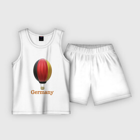 Детская пижама с шортами хлопок с принтом 3d aerostat German flag ,  |  | 3d aerostat | air ballon | german flag | germany | hot air ballon