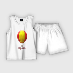 Детская пижама с шортами хлопок с принтом 3d aerostat Spanish flag ,  |  | 3d aerostat | 3d aerostat spanish flag | air ballon | ballon | hot air ballon | spain | spanish flag