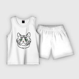 Детская пижама с шортами хлопок с принтом Просто котик ,  |  | cat | котенок | котики | коты | кошки