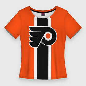 Женская футболка 3D Slim с принтом Филадельфия Флайерз Форма ,  |  | nhl | philadelphia flyers | нхл | филадельфия флайерз | хоккей