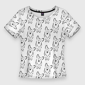 Женская футболка 3D Slim с принтом Корги (принт) ,  |  | вельш | животные | корги | лапки | малыш | милота | мимими | мордочка | овчарка | орнамент | паттерн | пес | песик | порода | принт | собака | собачка | собачникам | собачники | уши | фауна | щенок